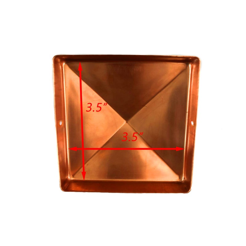 Decorex Hardware 3.5"" x 3.5"" Solid Copper Pyramid Post Cap for True/Actual 3.5"" x 3.5"" Wood Posts (Works ONLY with Actual 3.5"" x 3.5"" Posts. Will NOT Work with Actual 4"" x 4"" Posts) - Image 3